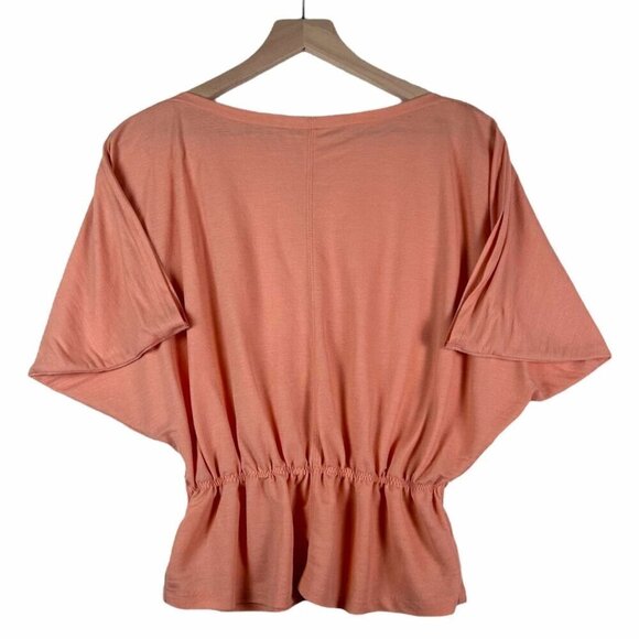Prologue Women's Dolman Short Sleeve Boat Neck Peach Top Elastic Waist XS - Picture 1 of 6